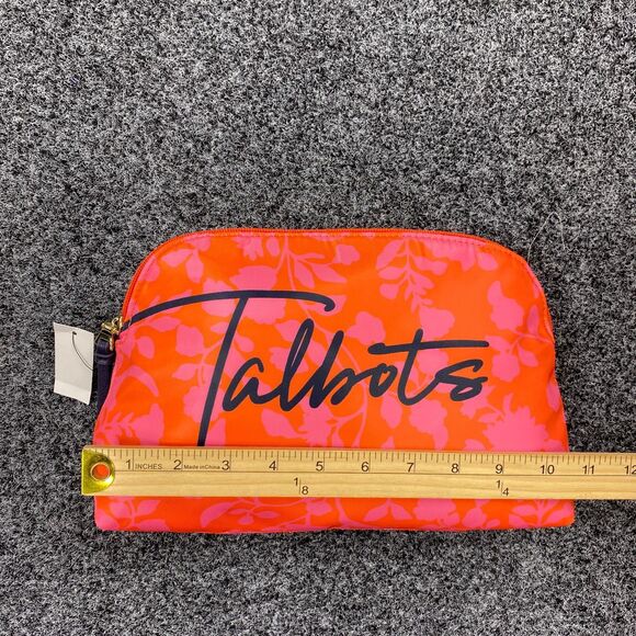 NEW Talbots Cosmetic Bag Logo Red Floral Print Toiletry Bag - Picture 5 of 6